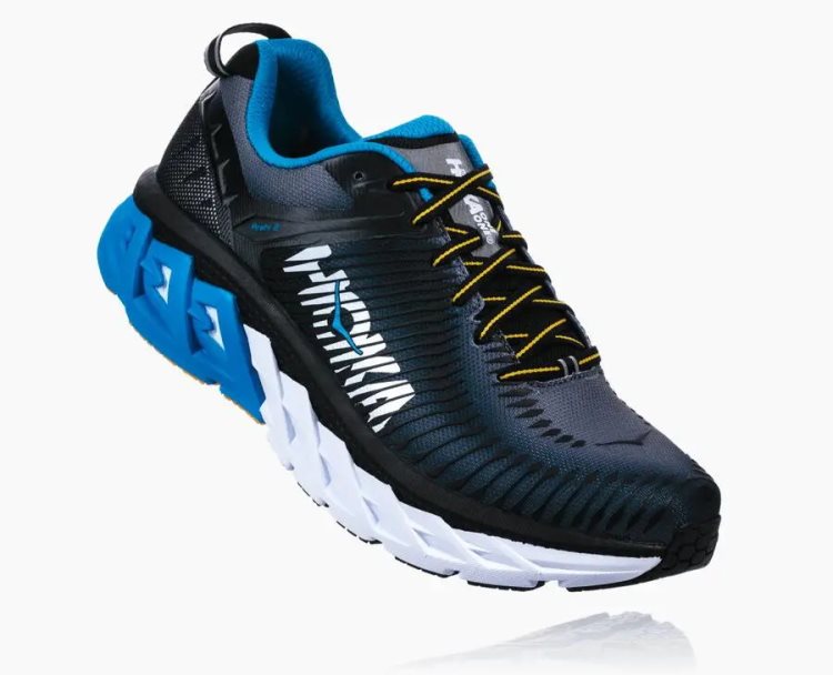 Hoka One One Men's Arahi 2 Running Shoes Black/Blue - AU NPRG